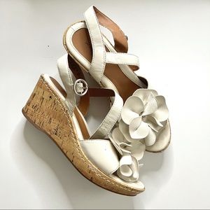 White floral wedges